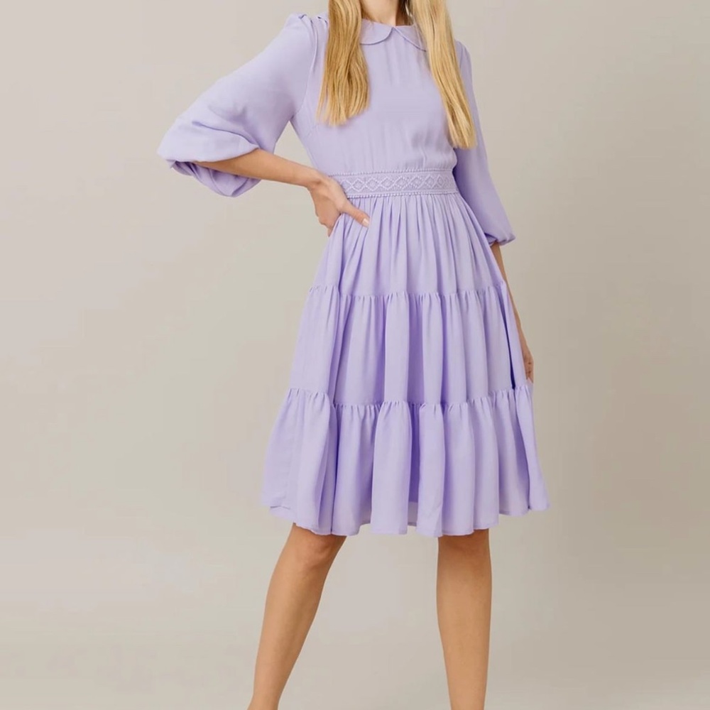Apparelel lilac chiffon midi dress size XS